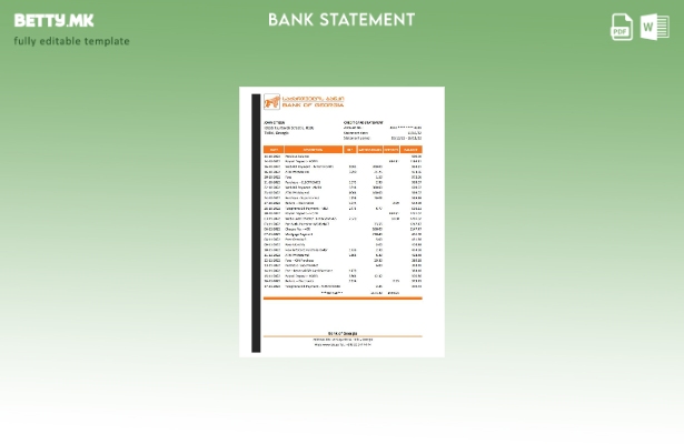 Модерен стил, шаблон за ексел изјава на Грузија Банка на Грузија